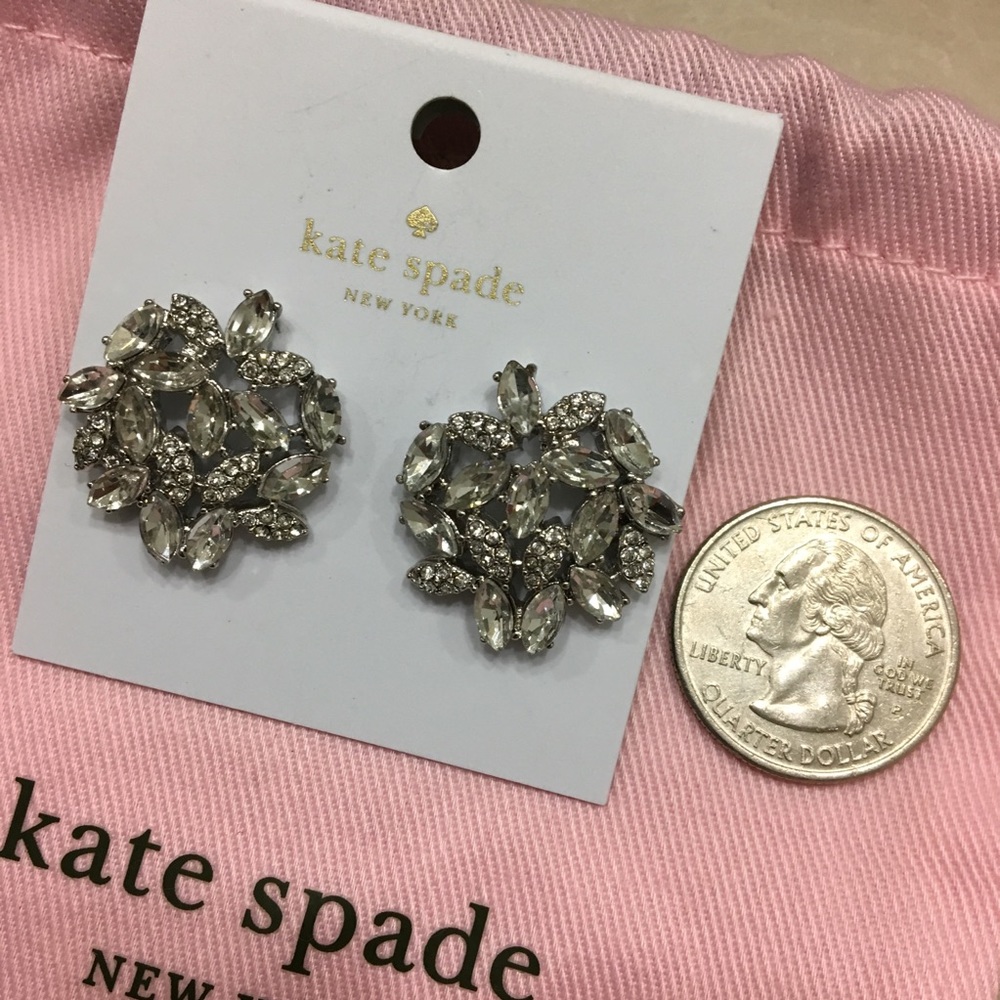 NWT Kate Spade Crystal Ivy Statement Earrings - Picture 7 of 8